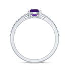 Rosec Jewels-Genuine Amethyst Promise Ring with Diamond for Women