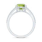 Natural 2 Carat Peridot Engagement Ring with Diamond AAA - Rosec Jewels