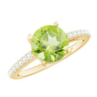 Natural 2 Carat Peridot Engagement Ring with Diamond AAA - Rosec Jewels