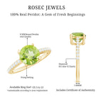 Natural 2 Carat Peridot Engagement Ring with Diamond AAA - Rosec Jewels