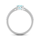 Rosec Jewels-Designer Set Aquamarine Solitaire Engagement Ring with Diamond