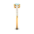 Rosec Jewels-Designer Set Aquamarine Solitaire Engagement Ring with Diamond