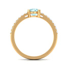 Rosec Jewels-Designer Set Aquamarine Solitaire Engagement Ring with Diamond