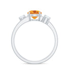 Rosec Jewels-Real Citrine Diamond Double Band Engagement Ring