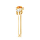 Rosec Jewels-Real Citrine Diamond Double Band Engagement Ring