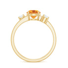 Rosec Jewels-Real Citrine Diamond Double Band Engagement Ring