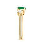 Rosec Jewels-Natural Emerald Diamond Three Stone Engagement Ring