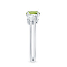 2 Carat Peridot Double Band Engagement Ring with Diamond AAA - Rosec Jewels