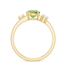 2 Carat Peridot Double Band Engagement Ring with Diamond AAA - Rosec Jewels