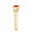 Rosec Jewels-Double Band Engagement Ring with Fire Opal and Diamond