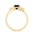 Rosec Jewels-Real Black Onyx and Diamond Double Band Engagement Ring