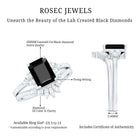 Created Black Diamond Engagement Ring Set with Diamond AAAA ( Synthetic ) - Rosec Jewels
