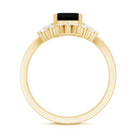 Created Black Diamond Engagement Ring Set with Diamond AAAA ( Synthetic ) - Rosec Jewels