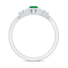Certified Real Emerald Diamond Emerald Cut Engagement Ring and Wedding Band AAA - Rosec Jewels