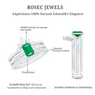 Rosec Jewels-Natural Emerald Cut Emerald Diamond Bridal Ring Set of 3