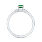 Rosec Jewels-Natural Emerald Cut Emerald Diamond Bridal Ring Set of 3