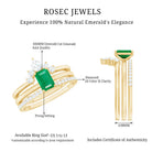 Rosec Jewels-Natural Emerald Cut Emerald Diamond Bridal Ring Set of 3