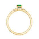 Rosec Jewels-Natural Emerald Cut Emerald Diamond Bridal Ring Set of 3