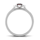 Natural Emerald Cut Garnet Diamond Wedding Bridal Ring Set of 2 AAA - Rosec Jewels