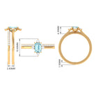 Rosec Jewels-Emerald Cut Genuine Aquamarine and Diamond Designer Engagement Ring Set