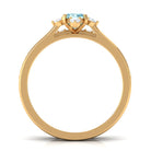 Rosec Jewels-Emerald Cut Genuine Aquamarine and Diamond Designer Engagement Ring Set