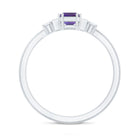 1.4 Carat Amethyst Emerald Cut Engagement Ring with Diamond AAA - Rosec Jewels
