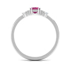 3/4 CT Minimal Pink Tourmaline Solitaire Ring with Diamond Pink Tourmaline - ( AAA ) - Quality - Rosec Jewels