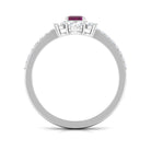 1.75 CT Rhodolite Vintage Inspired Ring with Diamond Halo Rhodolite - ( AAA ) - Quality - Rosec Jewels