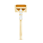 Certified Real Citrine Emerald Cut Engagement Ring with Diamond AAA - Rosec Jewels
