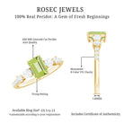 Natural 1.8 Carat Peridot Emerald Cut Engagement Ring with Side Stones AAA - Rosec Jewels
