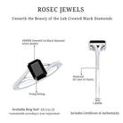 Rosec Jewels-Certified 1.6 Carat Lab Grown Black Diamond Emerald Cut Engagement Ring with White Diamond Split Shank