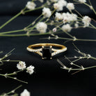 Rosec Jewels-Certified 1.6 Carat Lab Grown Black Diamond Emerald Cut Engagement Ring with White Diamond Split Shank
