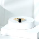 Rosec Jewels-Certified 1.6 Carat Lab Grown Black Diamond Emerald Cut Engagement Ring with White Diamond Split Shank