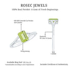 1.8 Carat Peridot Emerald Cut Engagement Ring with Diamond Split Shank AAA - Rosec Jewels