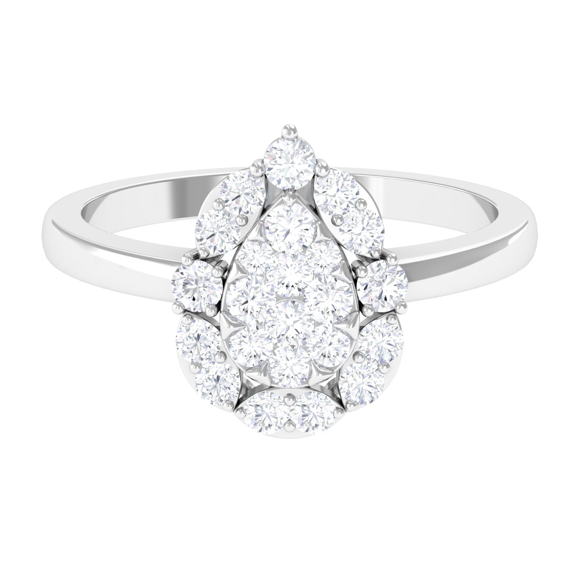 Cubic Zirconia Engagement Ring in Illusion Setting AAAA - Rosec Jewels