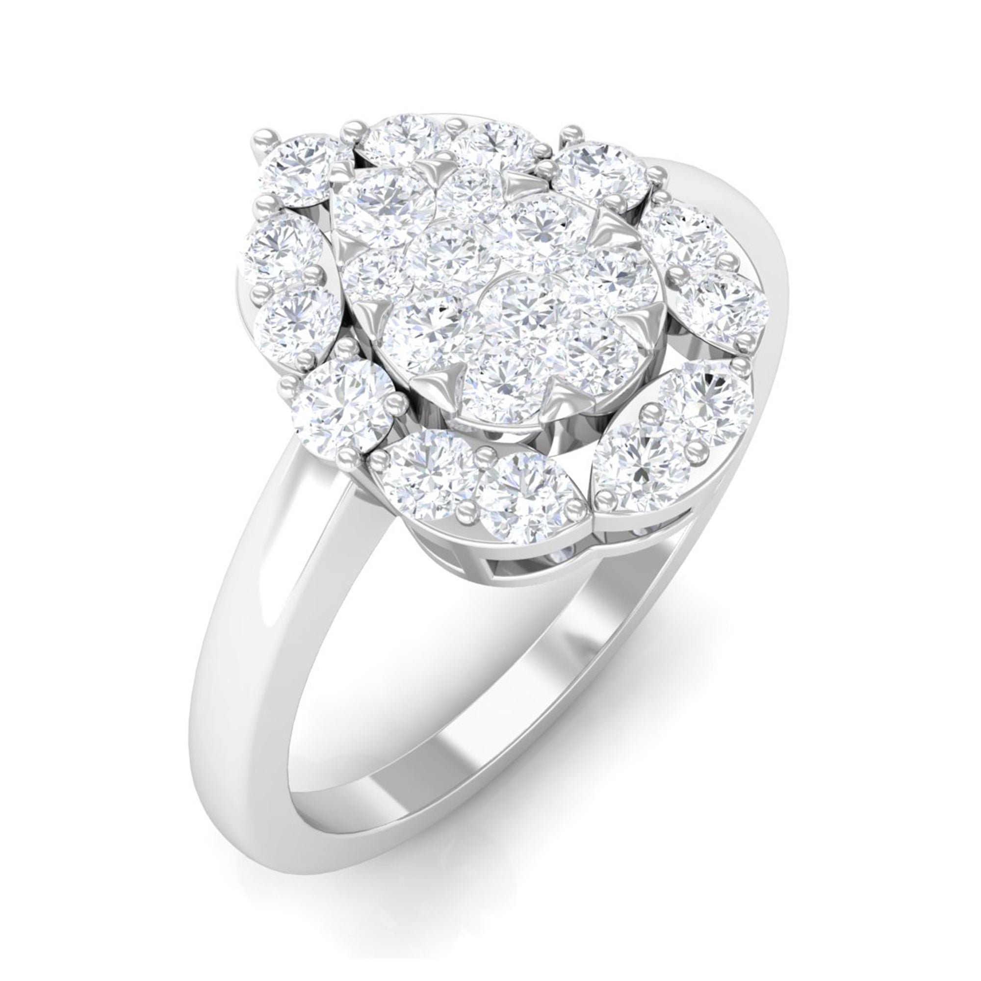 Cubic Zirconia Engagement Ring in Illusion Setting AAAA - Rosec Jewels