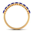 Rosec Jewels-Natural Oval Blue Sapphire Half Eternity Band with Diamond