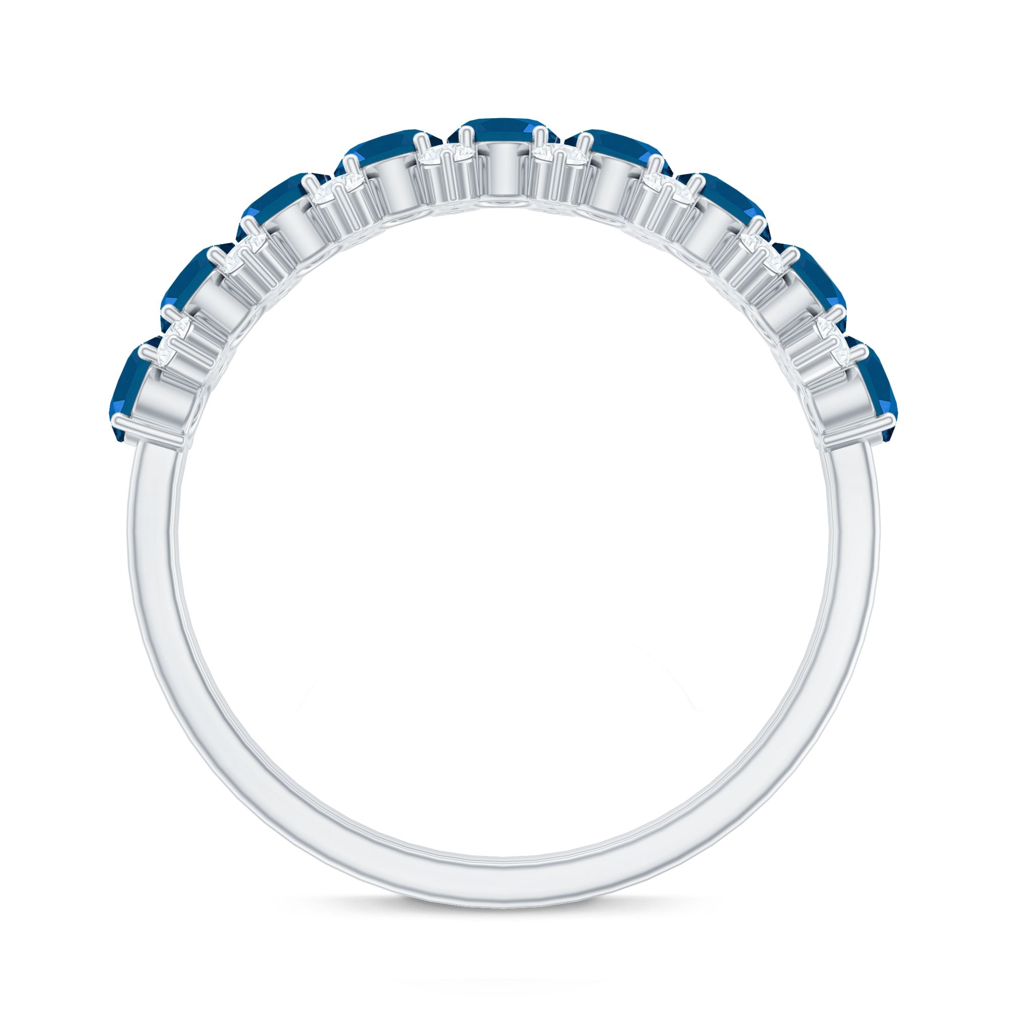 Rosec Jewels-London Blue Topaz Half Eternity Band with Certificate