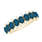 London Blue Topaz Half Eternity Band with Certificate AAA - Rosec Jewels