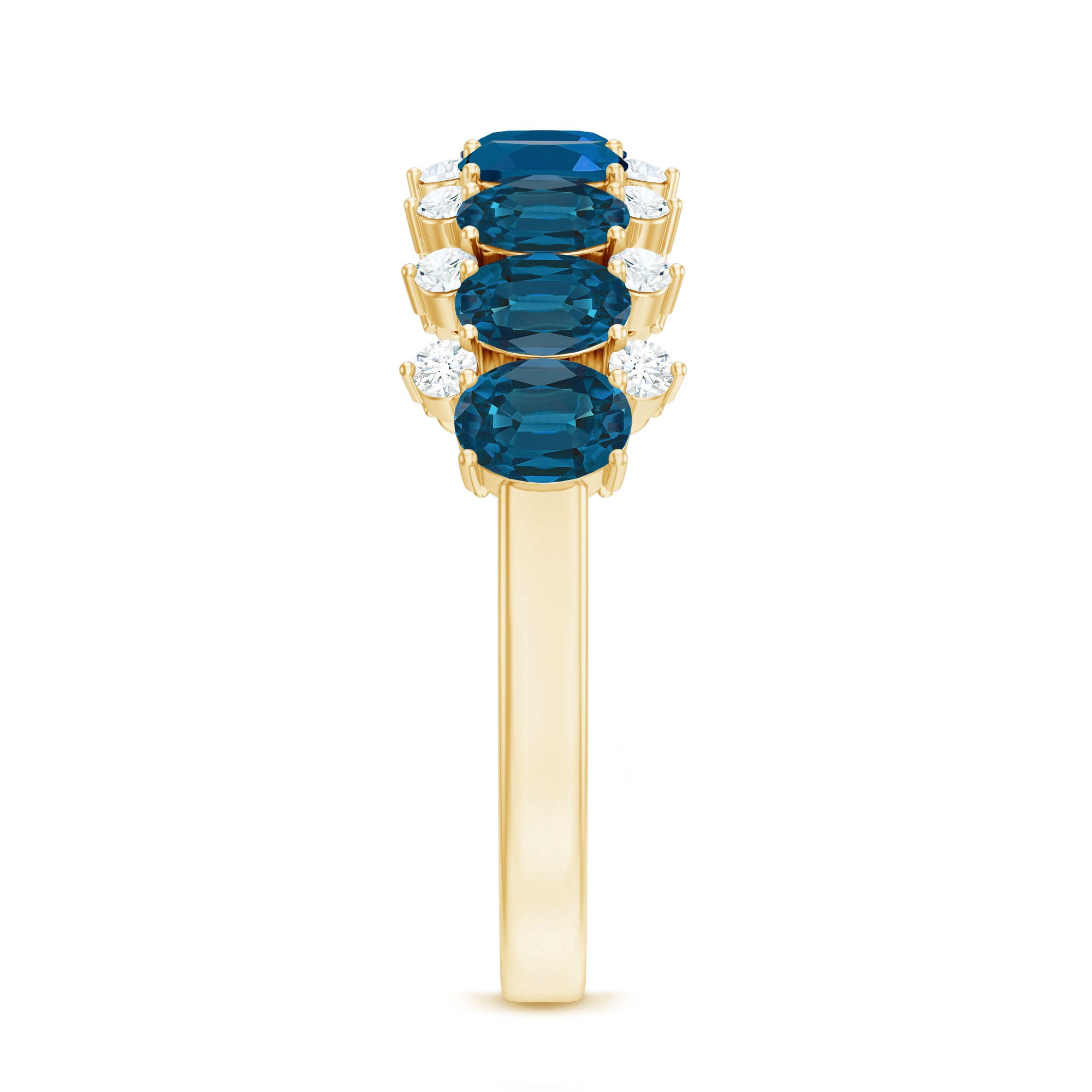 Rosec Jewels-London Blue Topaz Half Eternity Band with Certificate