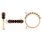 Rosec Jewels-Real Garnet Diamond Half Eternity Wedding Anniversary Ring