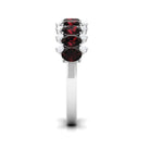 Rosec Jewels-Real Garnet Diamond Half Eternity Wedding Anniversary Ring