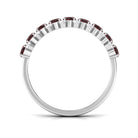 Rosec Jewels-Real Garnet Diamond Half Eternity Wedding Anniversary Ring
