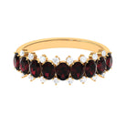 Rosec Jewels-Real Garnet Diamond Half Eternity Wedding Anniversary Ring