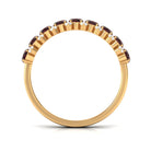 Rosec Jewels-Real Garnet Diamond Half Eternity Wedding Anniversary Ring