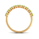 2.25 CT Oval Cut Peridot Half Eternity Ring with Diamond Stones AAA - Rosec Jewels