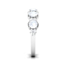 2 CT Genuine Moonstone and Diamond Half Eternity Ring AAA - Rosec Jewels