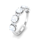 2 CT Genuine Moonstone and Diamond Half Eternity Ring AAA - Rosec Jewels