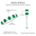 Oval Cut Emerald and Diamond Semi Eternity Ring AAA - Rosec Jewels