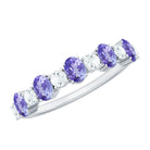 Rosec Jewels-Natural Tanzanite Half Eternity Ring with Diamond